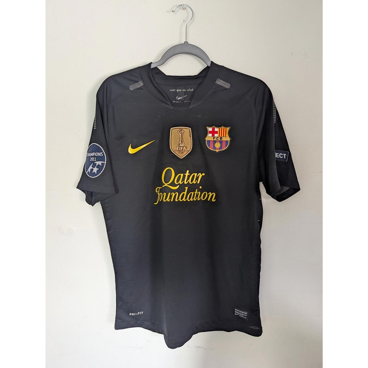 FC Barcelona 2010-11 Away Xavi Soccer Jersey UCL Authentic Nike Kitroom Men M