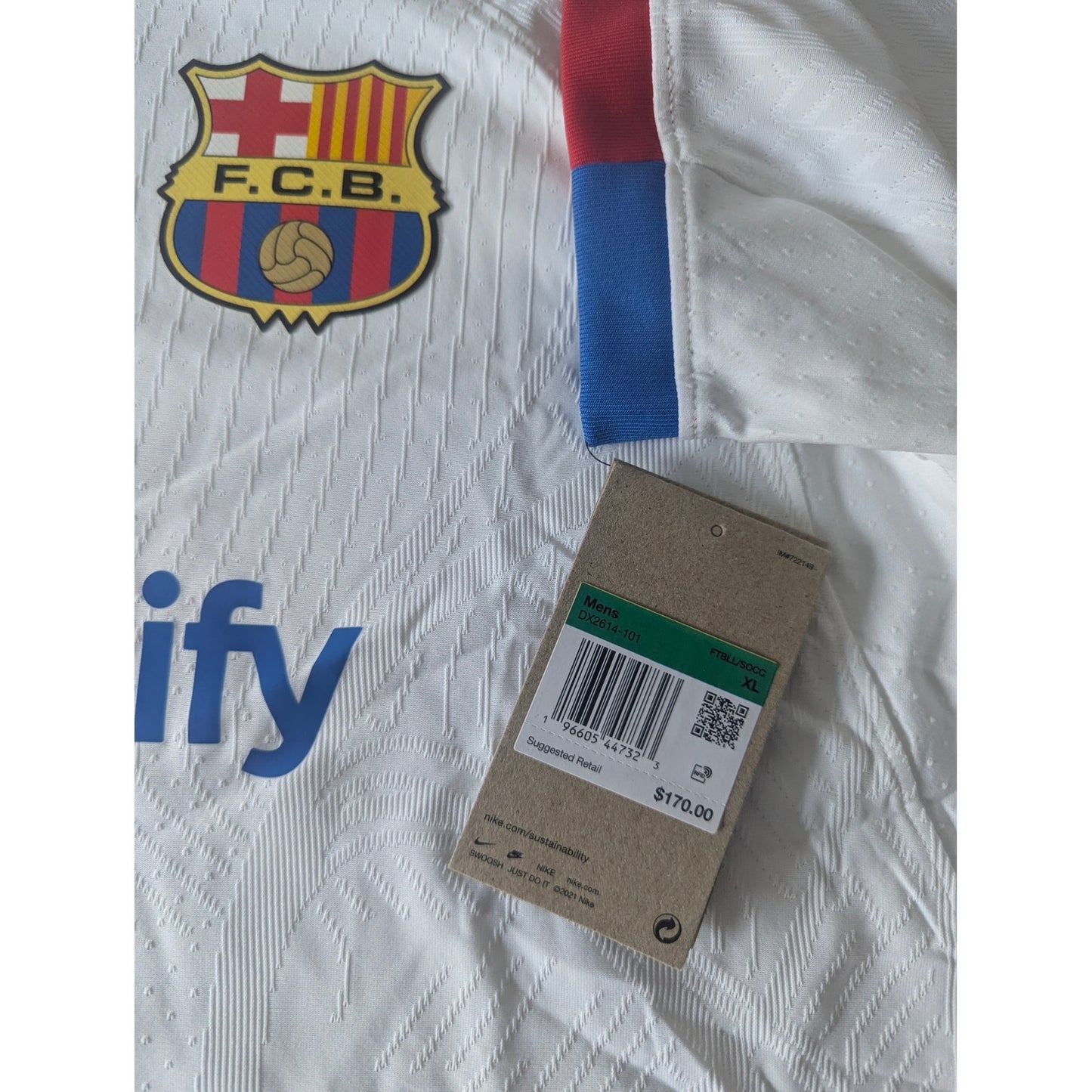 FC Barcelona 2023–24 Away Pedri Nike ADV Jersey – Men’s XL | UCL Fully Patched NWT Player Version