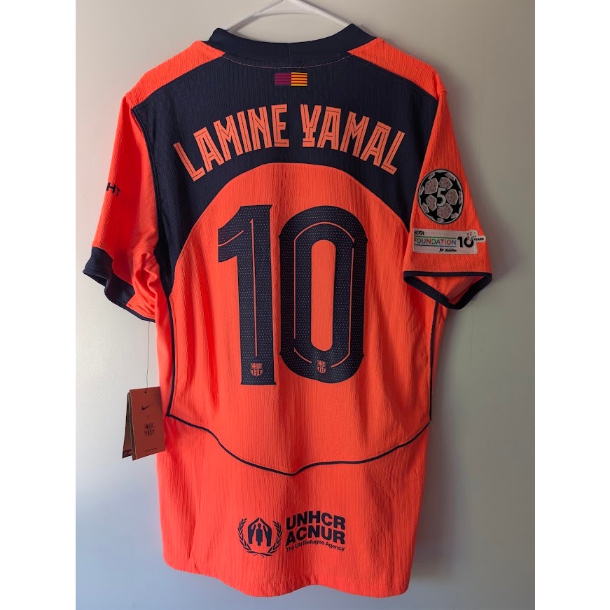 FC Barcelona 2025-26 Third Lamine Yamal #10 Jersey Mens Large Nike Dri FIT ADV Authentic NWT UCL Fully Patched