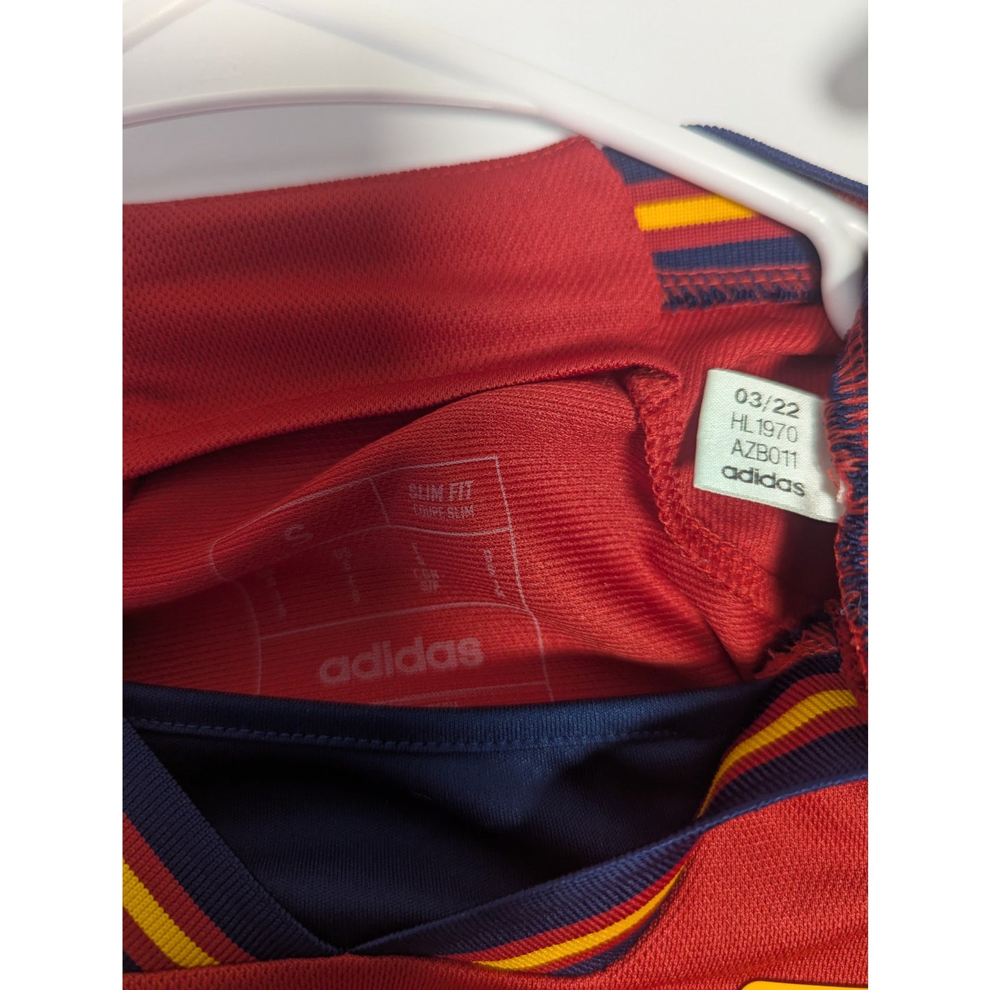 Spain 2022 Pedri Home Jersey Men’s Small Adidas World Cup Soccer Shirt