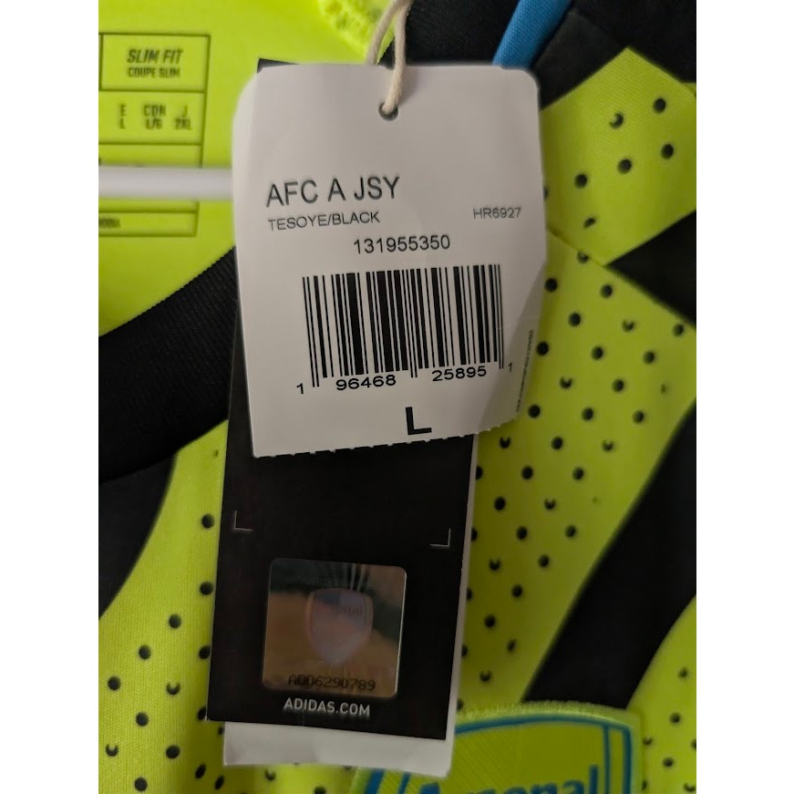 Arsenal 2023-24 Away Bukayo Saka #7 Jersey Mens Large NWT adidas UCL Fully Patched