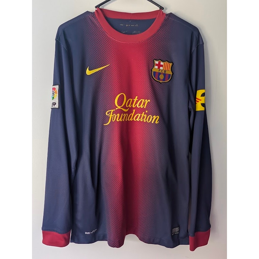 FC Barcelona 2012-13 Home Lionel Messi #10 Jersey Long Sleeve Mens Medium Nike La Liga