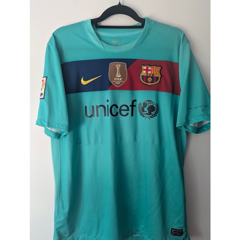 FC Barcelona 2010-11 Away Lionel Messi Jersey Men's Large Nike FIFA Club World Cup Patch Rare