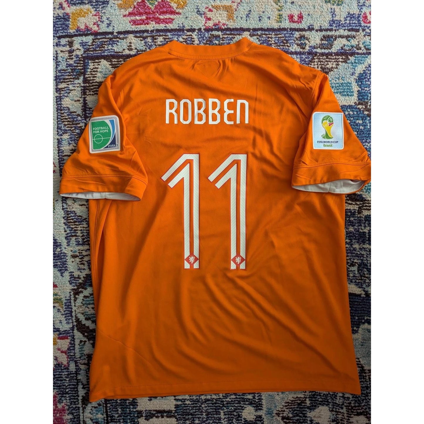 2014 Netherlands Home Robben Jersey | Men XL |Fully Patched| Authentic Nike Kit