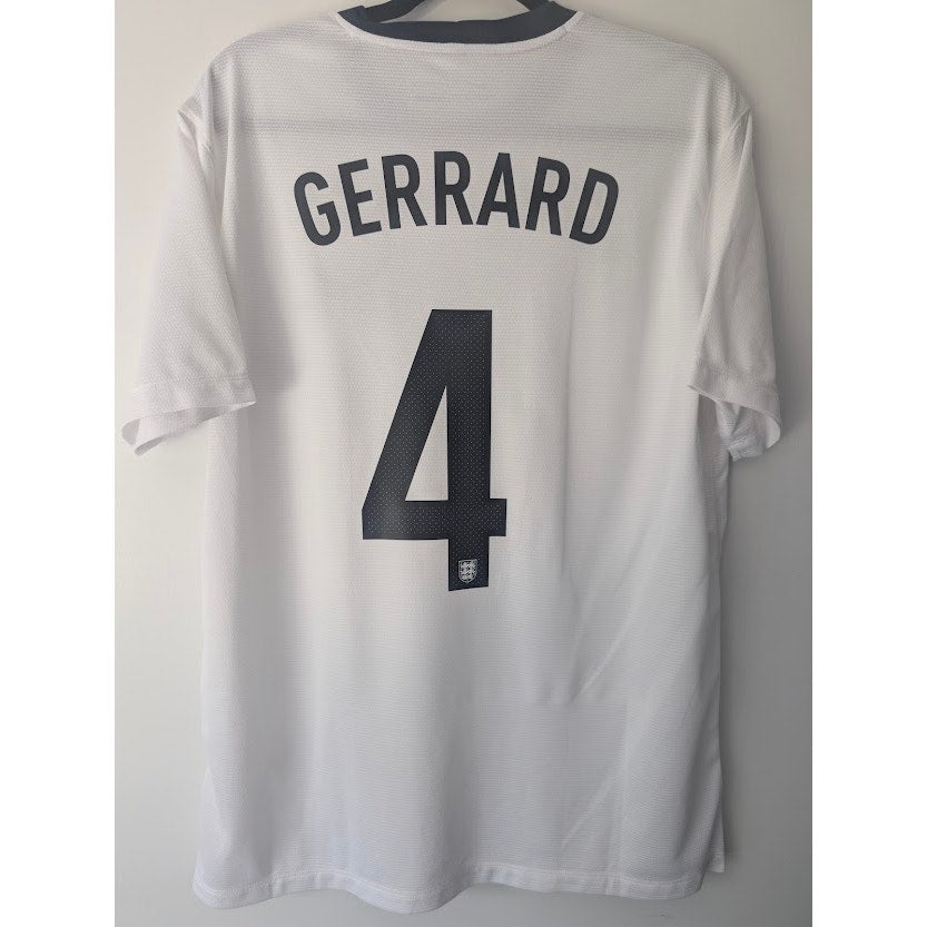 England 2013 Home Steven Gerrard #4 Jersey Mens Large Nike 150th Anniversary