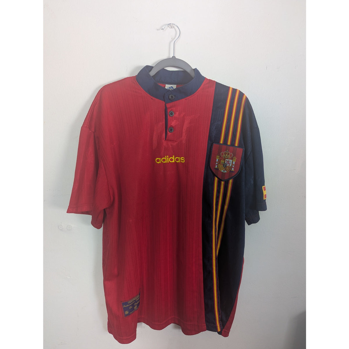 Spain 1996 Home Vintage Jersey Men’s XL Authentic Adidas Euro Soccer Shirt