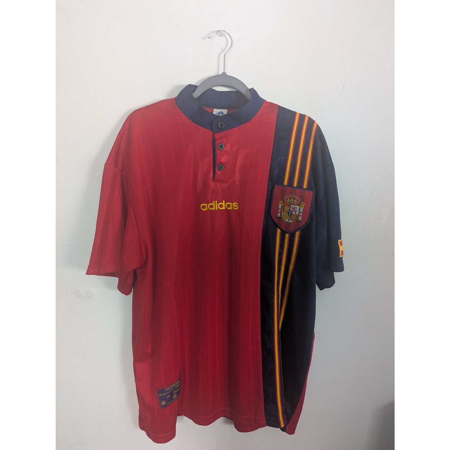 Spain 1996 Home Vintage Jersey Men’s XL Authentic Adidas Euro Soccer Shirt