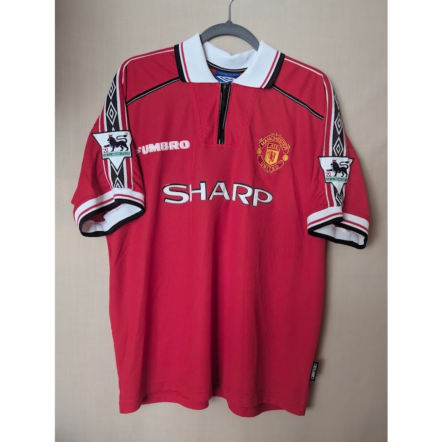 Manchester United 1998 Home David Beckham Jersey Men's XL EPL Fully Patched
