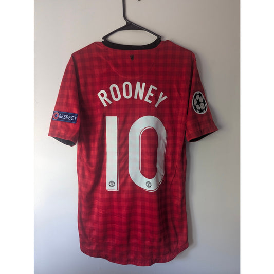 Manchester United 2012–13 Home Rooney Jersey – Men’s Medium | UCL Fully Patched Shirt