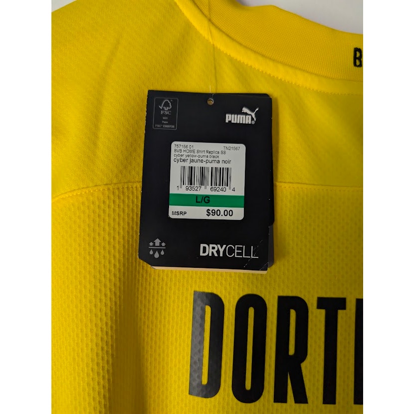Borussia Dortmund 2020-21 Home Jude Bellingham Jersey Men’s Large NWT Puma Bundesliga Patched