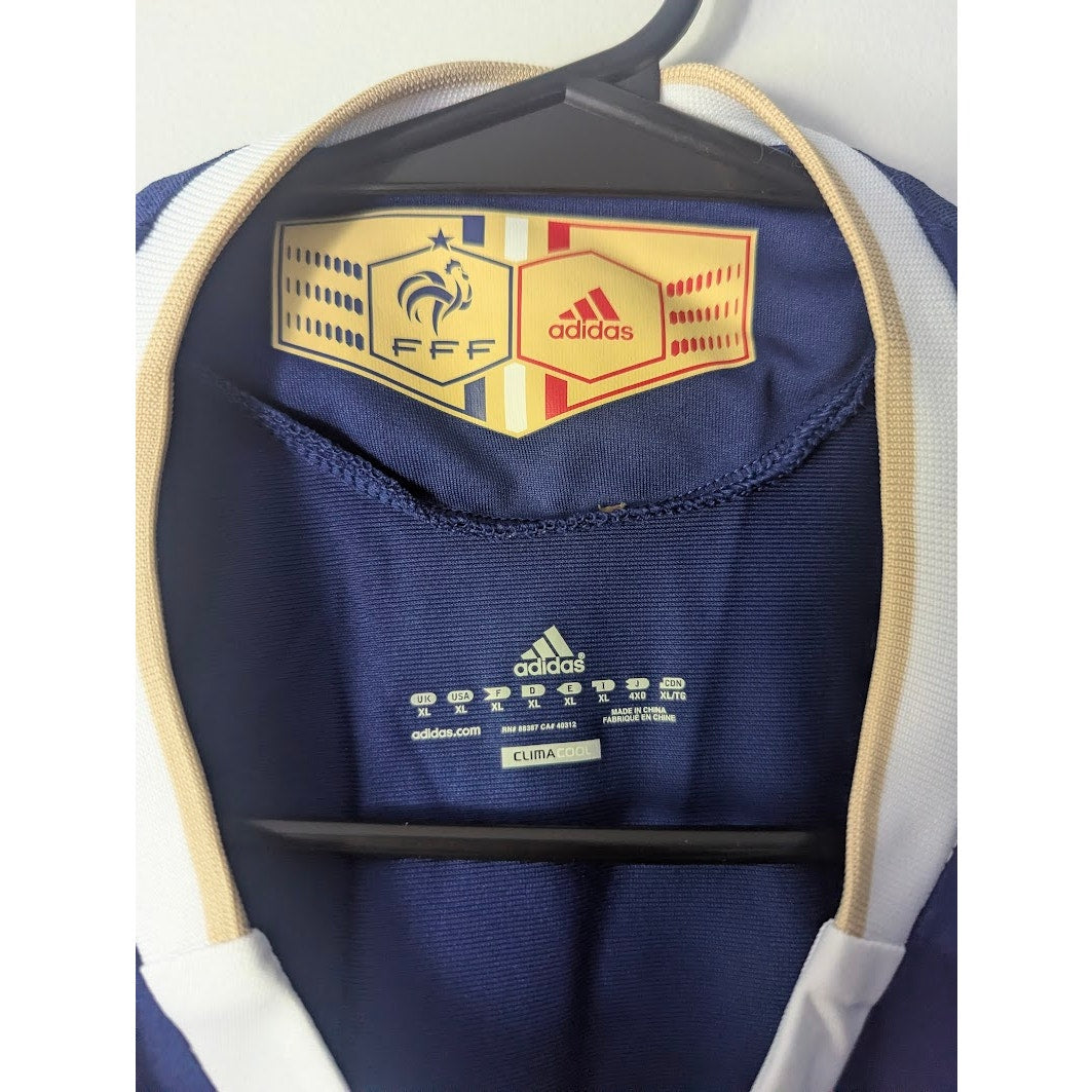 France 2010 Home Ribéry Jersey – Men’s XL | World Cup Fully Patched Adidas Shirt