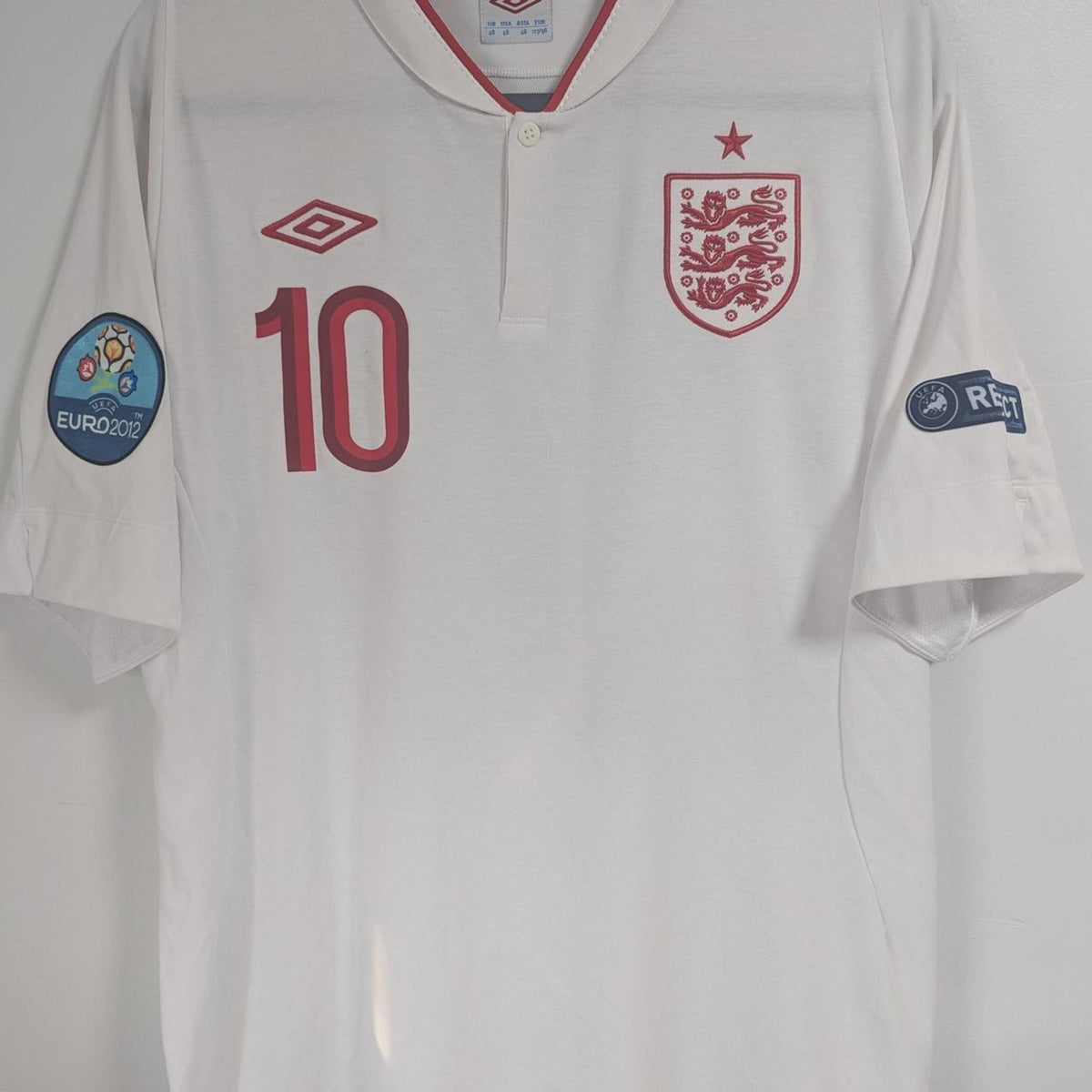 England 2012 Home Rooney Jersey – Men’s XL | Umbro Euro Era Football Shirt