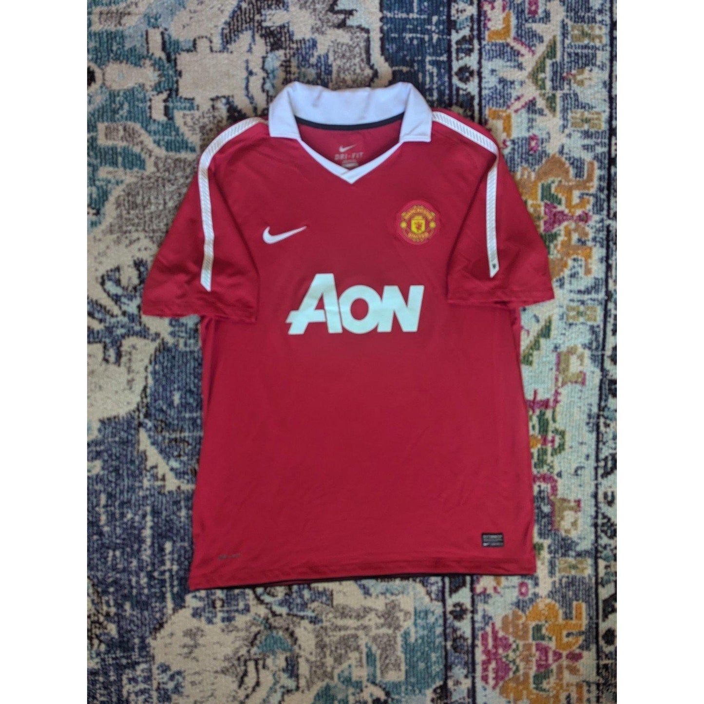 Manchester United 2010-11 Home Berbatov Jersey Men’s XL Iconic AON Era Nike Kit