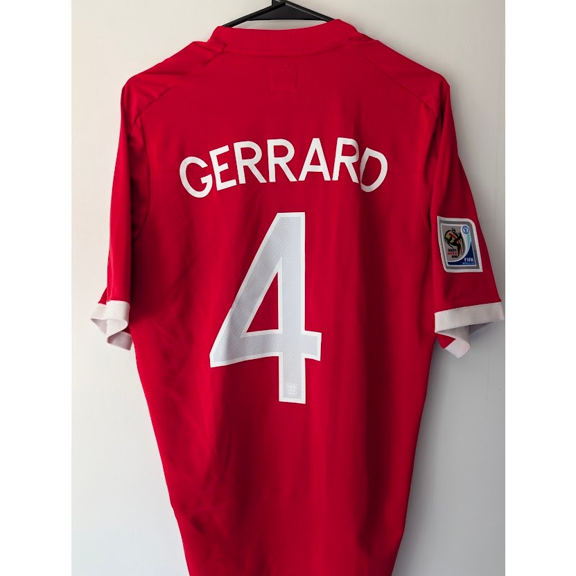 England 2010 Away Steven Gerrard Jersey Men's Large Umbro World Cup Patched