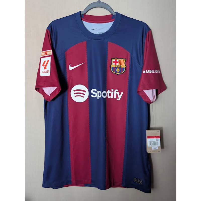 FC Barcelona 2023-24 Home Lamine Yamal #27 Jersey Mens Large Nike La Liga Fully Patched