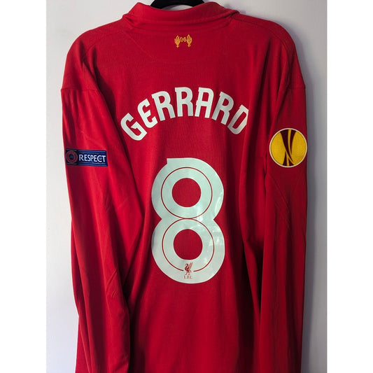 Liverpool 2012–13 Home Gerrard Jersey – Men’s XXL | Longsleeve UEL Fully Patched Adidas Shirt
