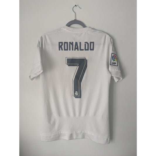 Real Madrid 2015-16 Cristiano Ronaldo Home Jersey Men’s Small Adidas Soccer Shirt