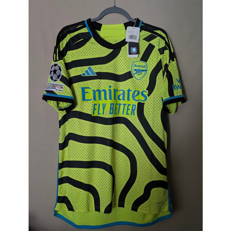 Arsenal 2023-24 Away Bukayo Saka #7 Jersey Mens Large NWT adidas UCL Fully Patched