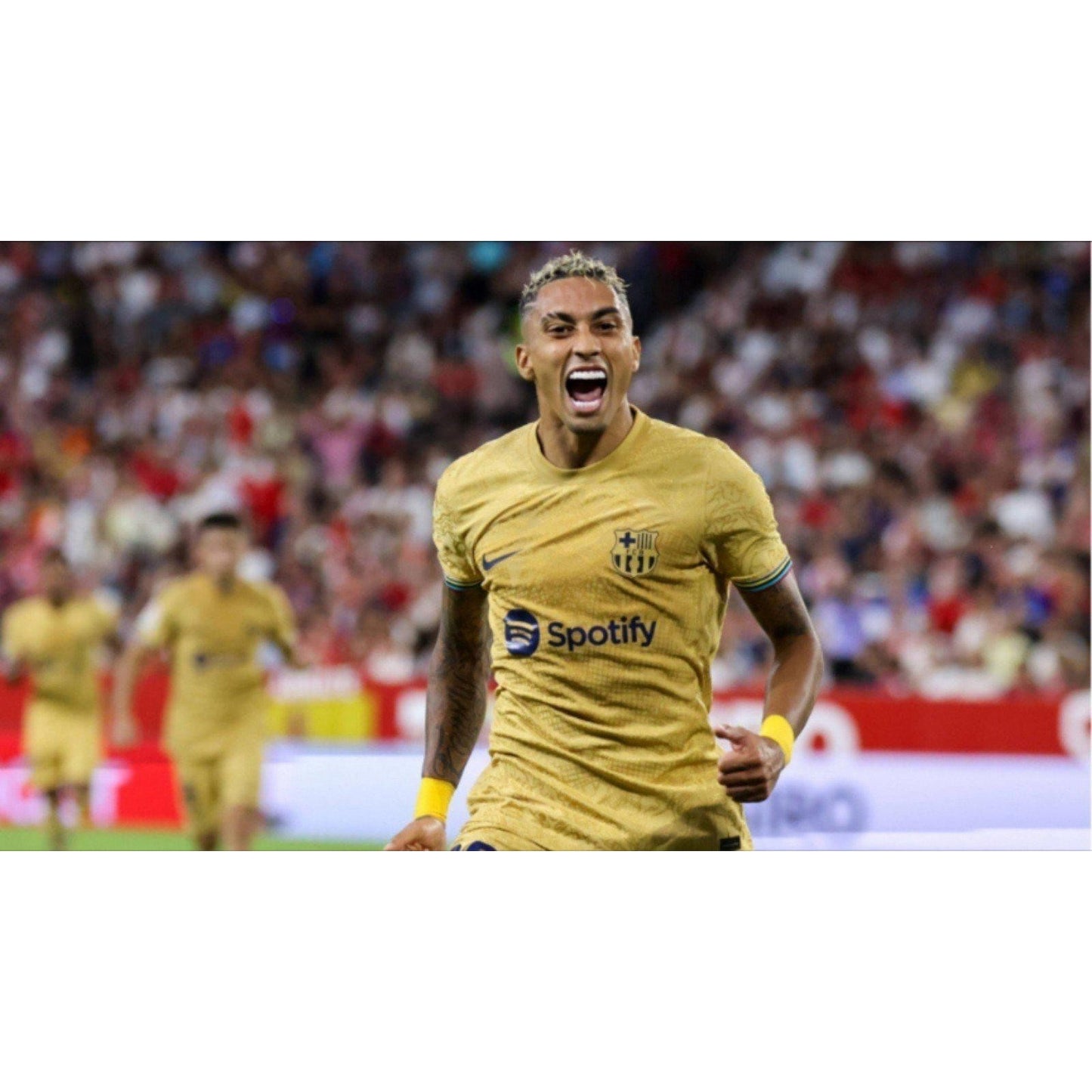 FC Barcelona 2022-23 Away Raphinha Jersey Men's XL NWT Nike La Liga Rare Gold Kit