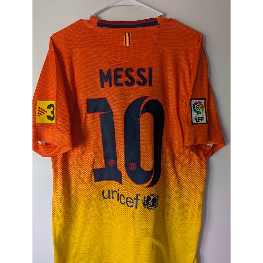 FC Barcelona 2012–13 Away Messi Jersey – Men’s Large | Fully Patched Nike Shirt