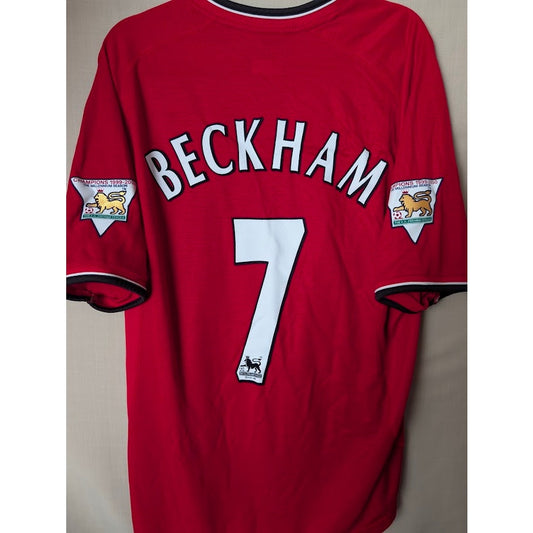 Manchester United 2000-01 home Beckham jersey, men's XL