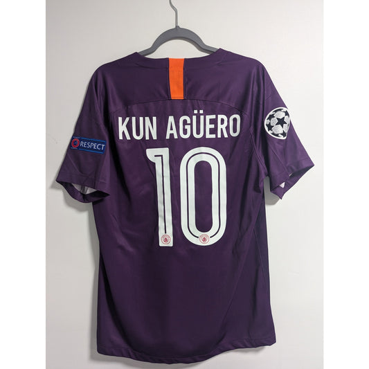 Manchester City 2018-19 Sergio Aguero Third Jersey Men’s Large Nike UCL Soccer Shirt
