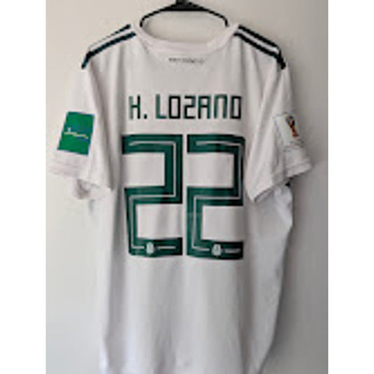 Mexico 2018 Away Hirving Lozano Jersey Men's XL Adidas World Cup Fully Patched