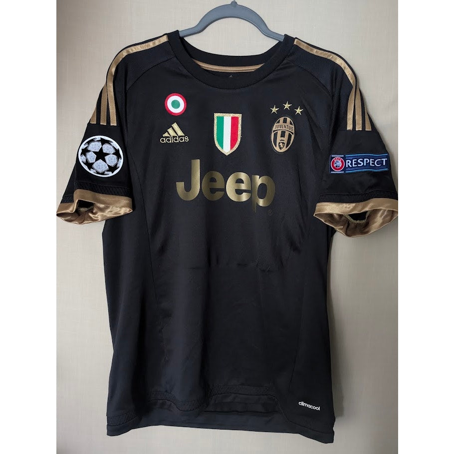 Juventus 2015-16 Third Paulo Dybala Jersey Men's Large Black Gold UCL Rare