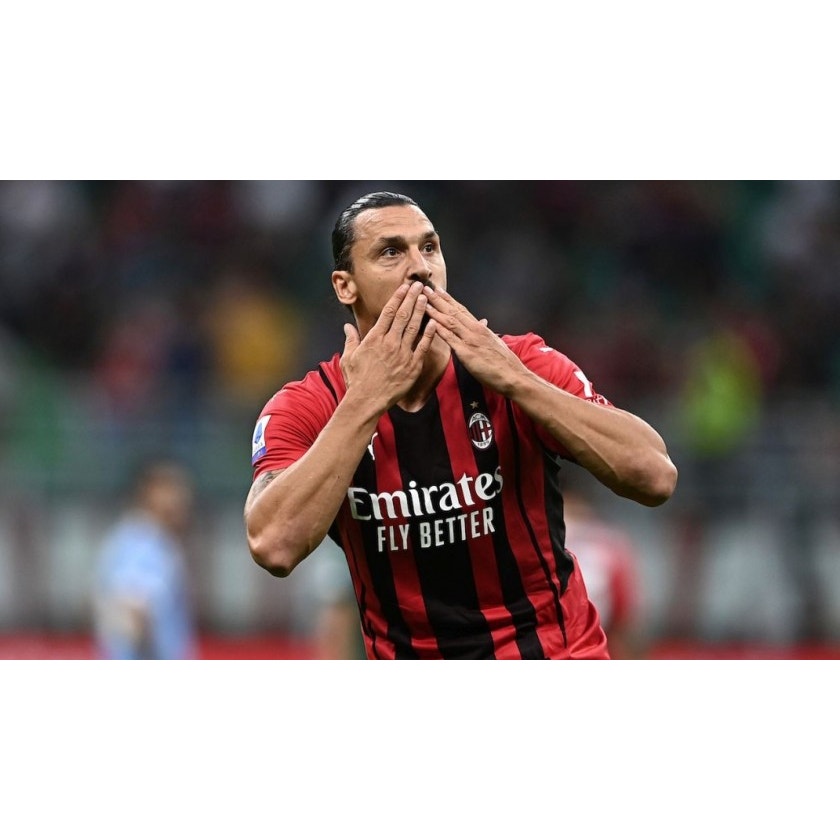 AC Milan 2021–22 Home Ibrahimović Jersey – Men’s Large | Player Version Serie A Fully Patched