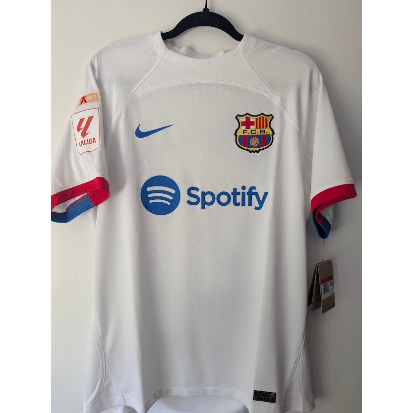 FC Barcelona 2023-24 Away Lamine Yamal Jersey Men's Large NWT Nike La Liga Fully Patched Rare