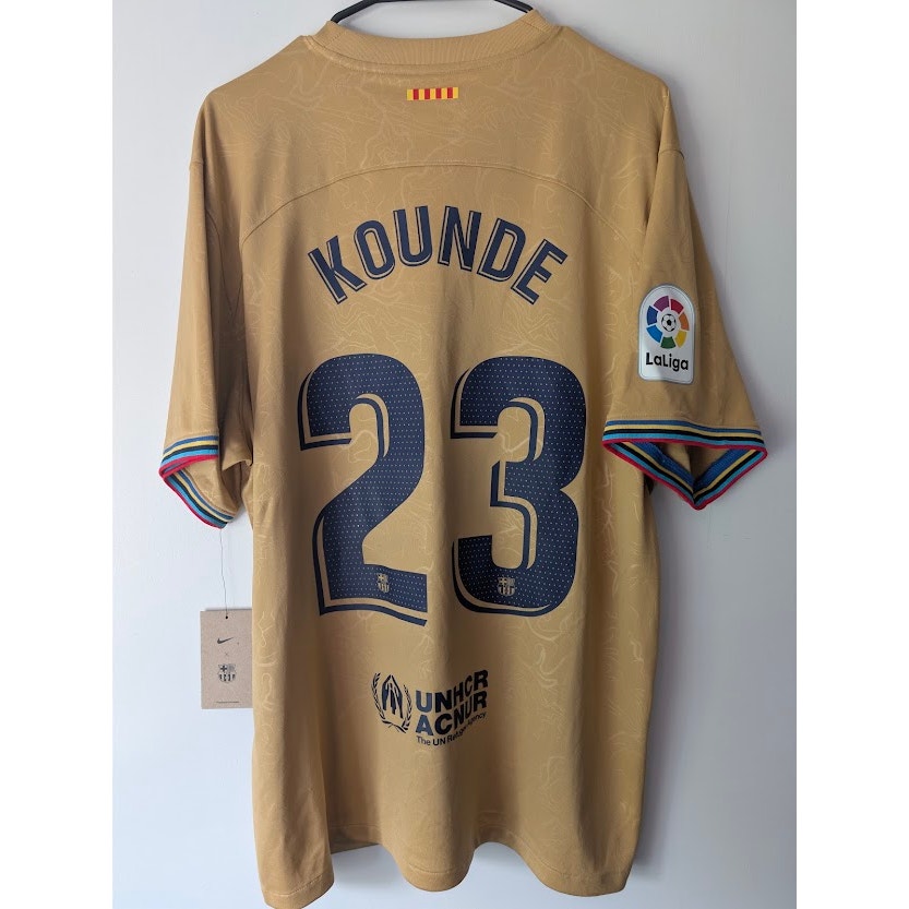 FC Barcelona 2022-23 Away Jules Kounde Jersey Men XL NWT La Liga Patch