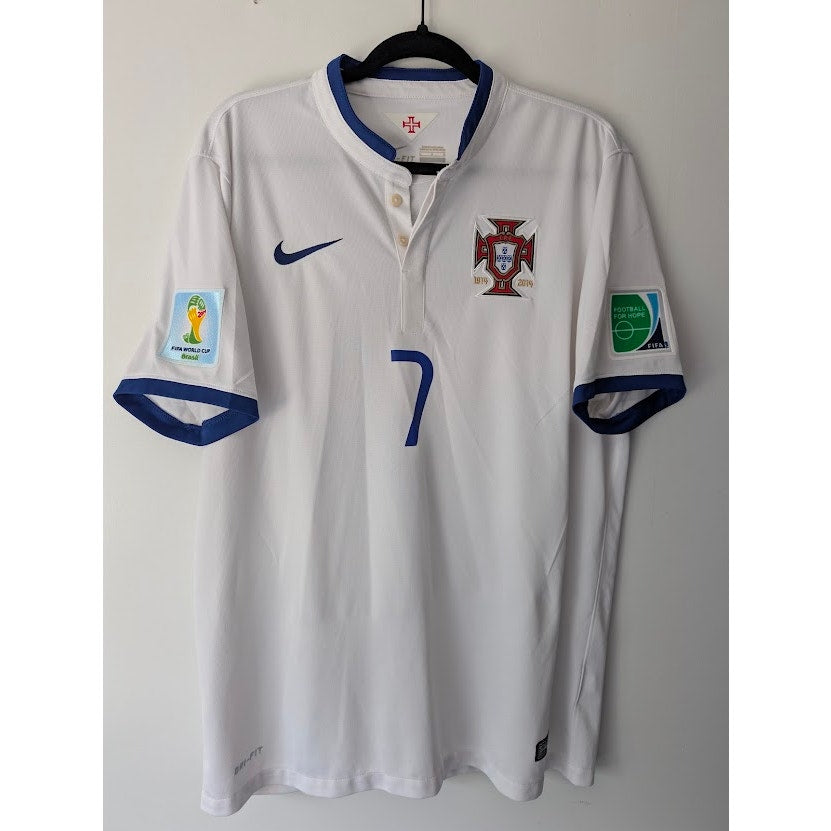 Portugal 2014 Away Cristiano Ronaldo Jersey Men's Large Nike World Cup Fully Patched