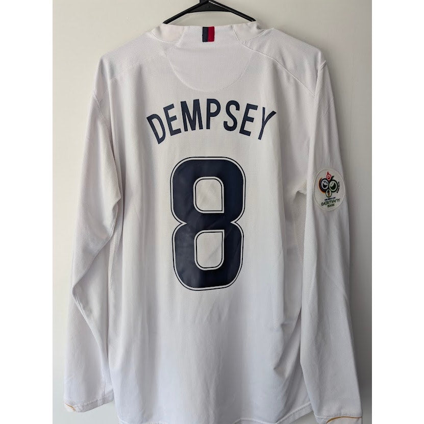 USA 2006 Home Clint Dempsey Jersey LS Men's XL Nike World Cup Fully Patched