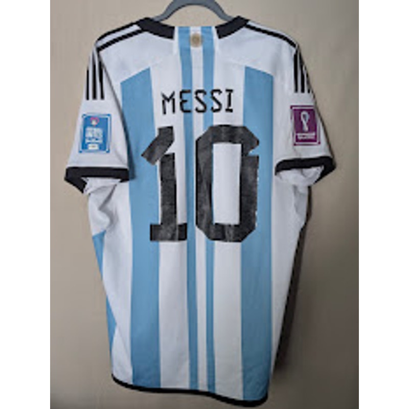 Argentina 2022 Home Lionel Messi Jersey World Cup Fully Patched Men's XL