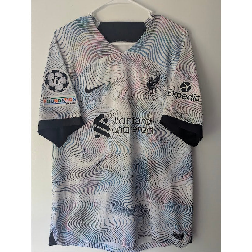 Liverpool 2022-23 Away Mohamed Salah Jersey Men's XL Nike UCL Fully Patched