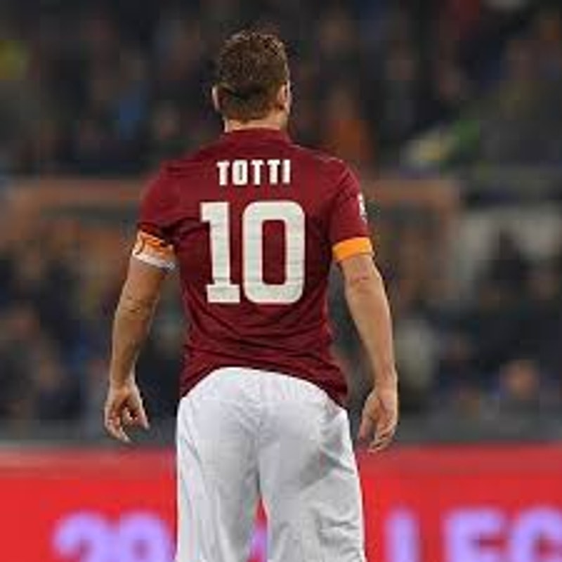 AS Roma 2014-2015 Home Totti Jersey Soccer Futbol Rare Authentic Nike Kit Large