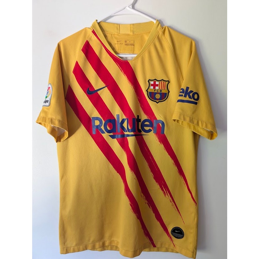 FC Barcelona 2020-21 Fourth Lionel Messi Jersey Men’s Medium Nike Senyera Shirt