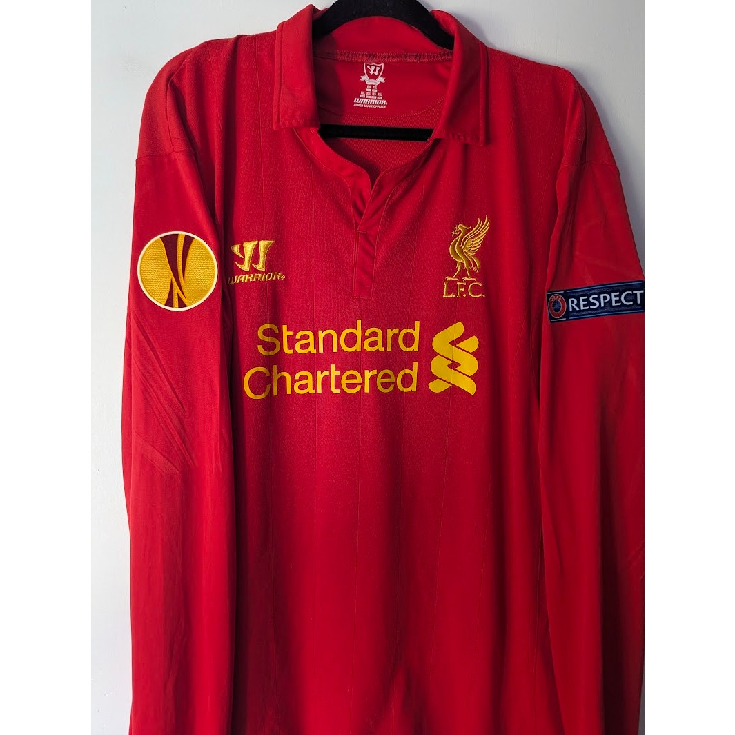 Liverpool 2012–13 Home Gerrard Jersey – Men’s XXL | Longsleeve UEL Fully Patched Adidas Shirt