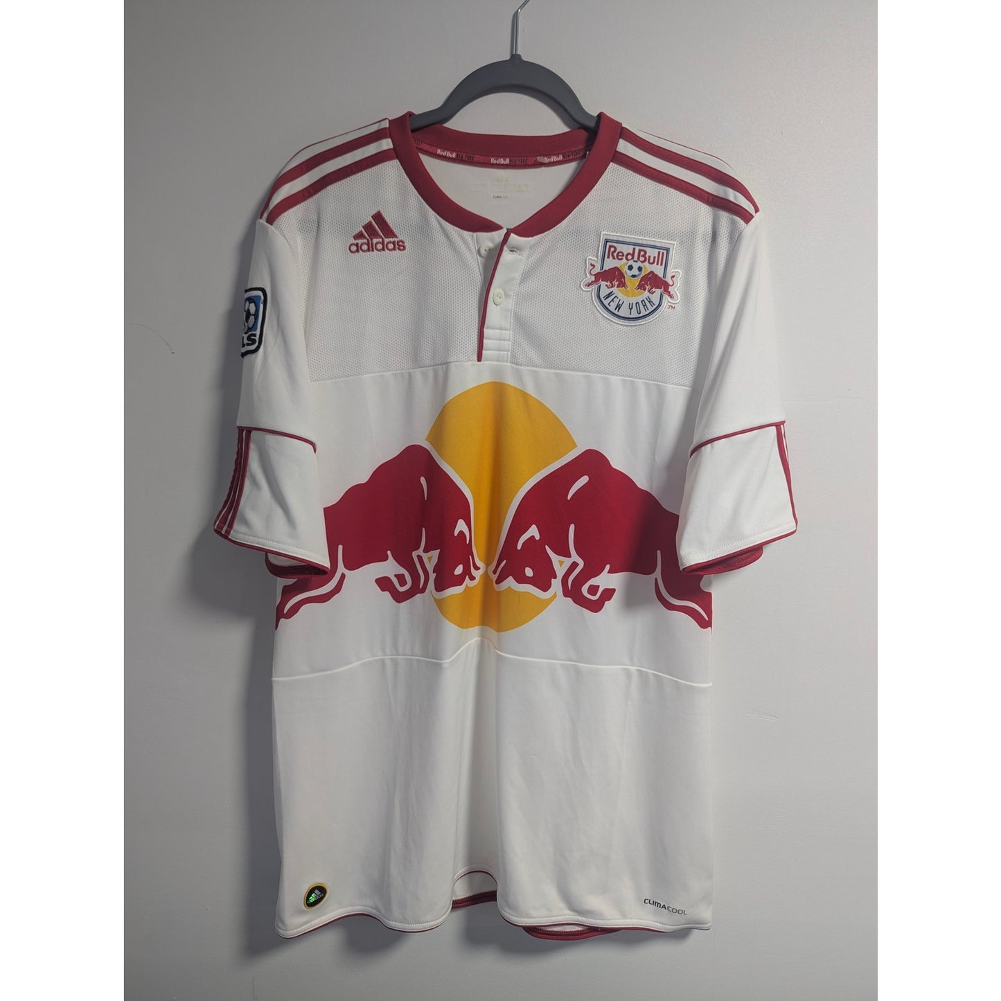 New York Red Bulls 2010-11 Thierry Henry Home Jersey Men’s Large Adidas MLS Soccer Shirt