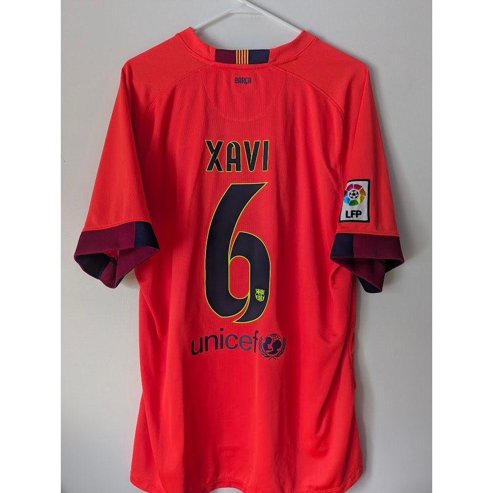 FC Barcelona 2014-15 Xavi Away Jersey Men’s XL Nike Treble Season Soccer Shirt