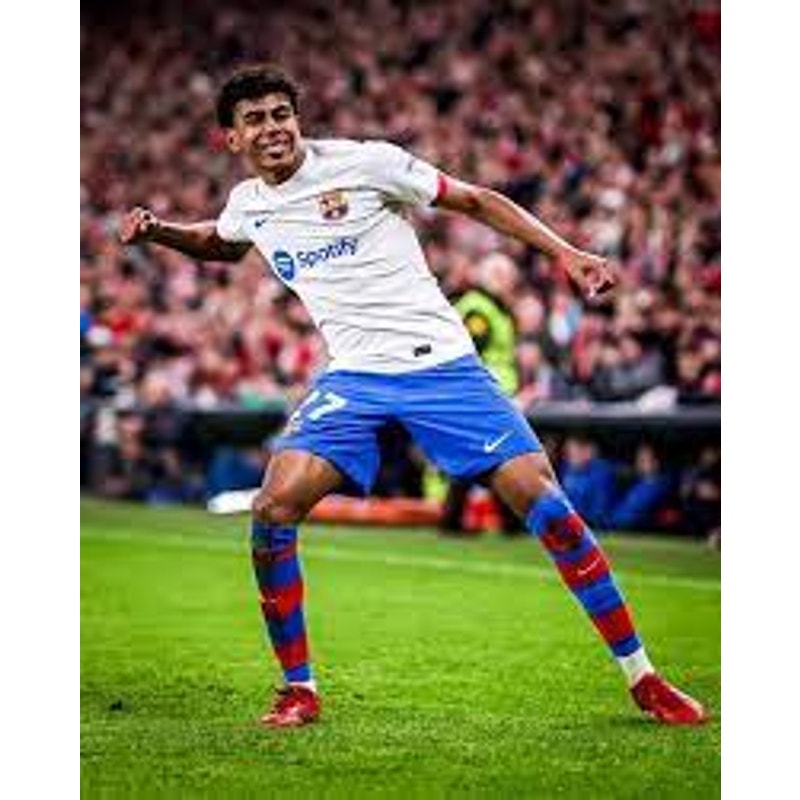 FC Barcelona 2023-24 Away Lamine Yamal Jersey - Men's Large - NWT - Player Version