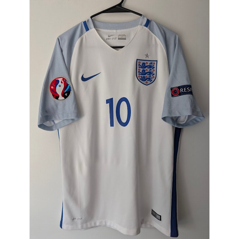 England 2016 Home Wayne Rooney #10 Jersey Mens Medium Nike Euro 2016 Fully Patched