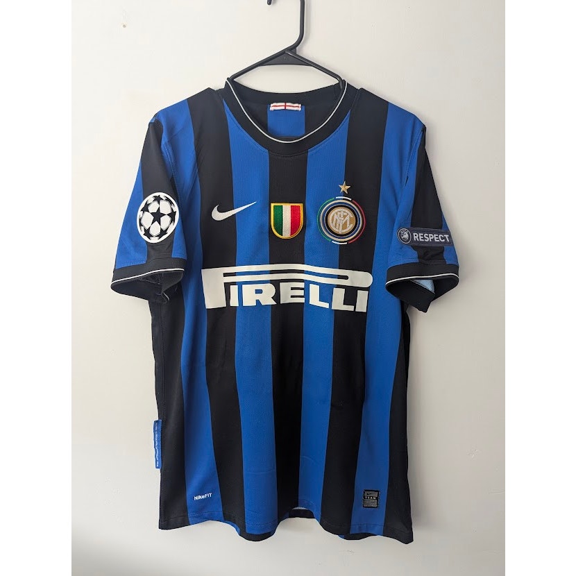 Inter Milan 2009-10 Samuel Eto’o Home Jersey Men’s Large Nike UCL Soccer Shirt