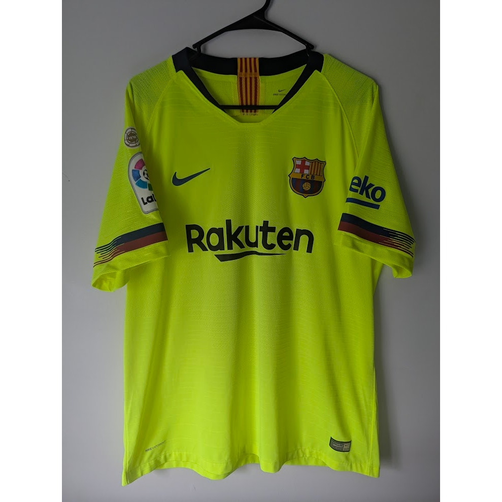 FC Barcelona 2018–19 Away Messi Vaporknit Jersey – Men’s XL | La Liga Fully Patched Player Version