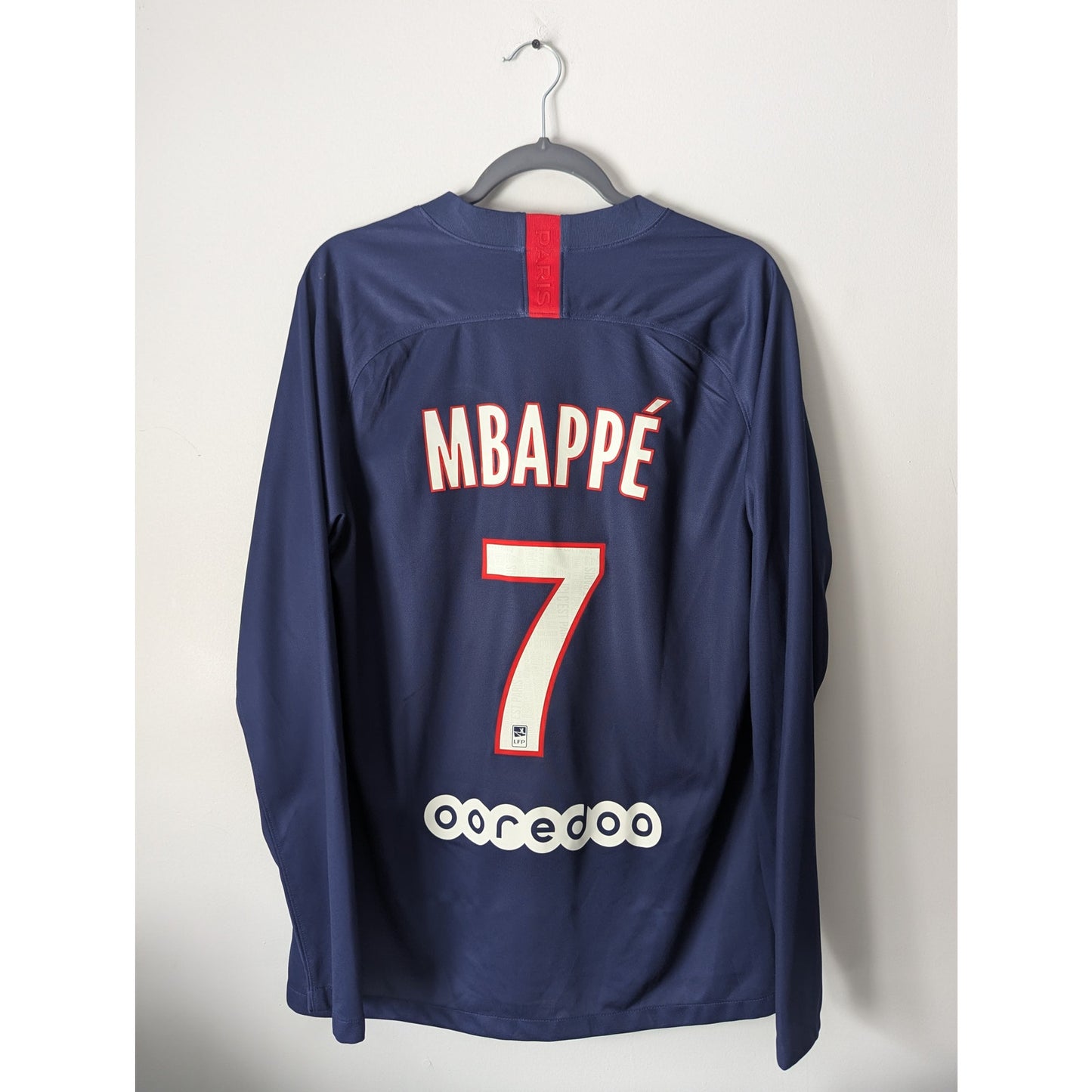 PSG 2019-2020 Home Mbappe Jersey Soccer LS Authentic Nike Retro Men Large