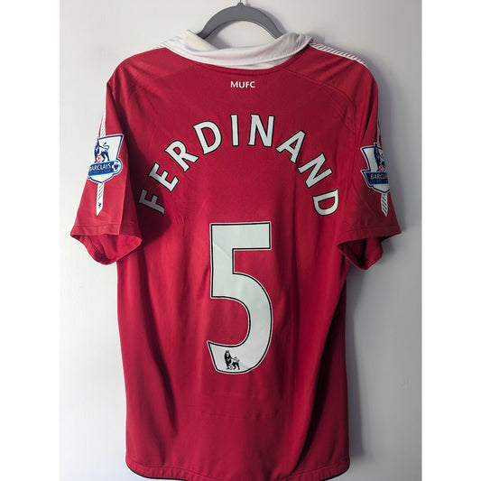 Manchester United 2010–11 Home Ferdinand Jersey – Men’s Large | EPL Fully Patched Nike Shirt