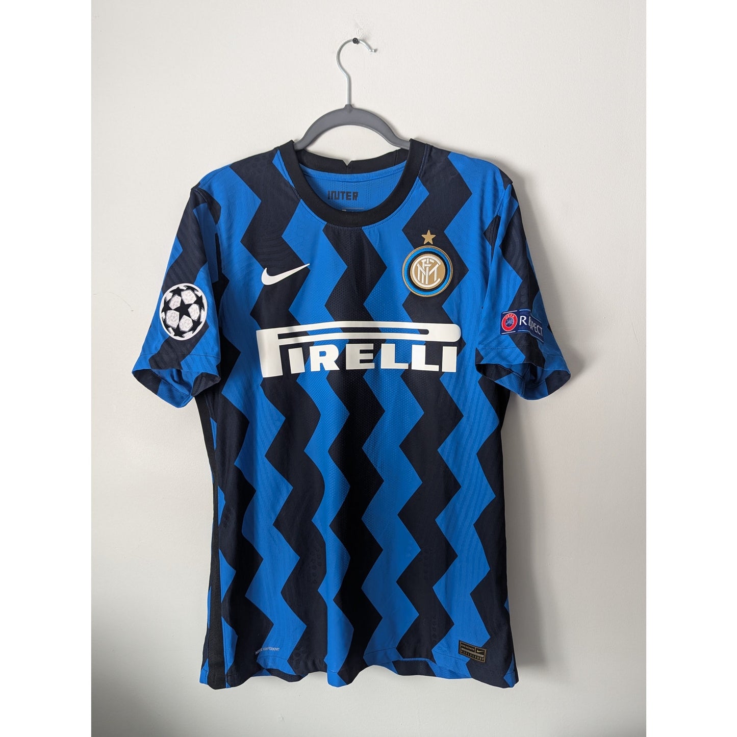 Inter Milan 2020–21 Home Lukaku Vaporknit Jersey – Men’s Large | UCL Patched Player Version Scudetto Shirt