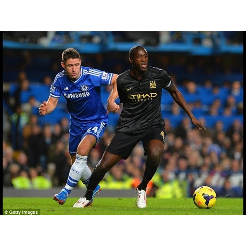 Manchester City 2013-2014 Away Toure Yaya Jersey - Men's Medium