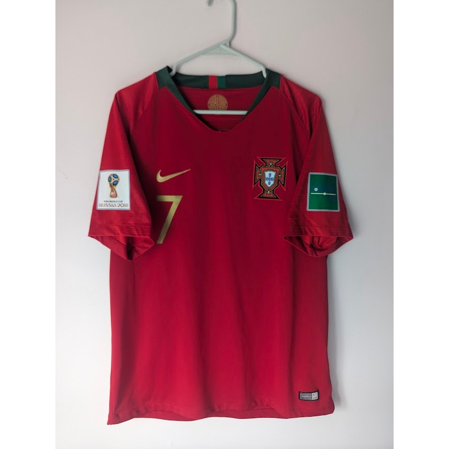 Portugal 2018 Home Ronaldo Jersey – Men’s Large | World Cup Fully Patched Nike Shirt