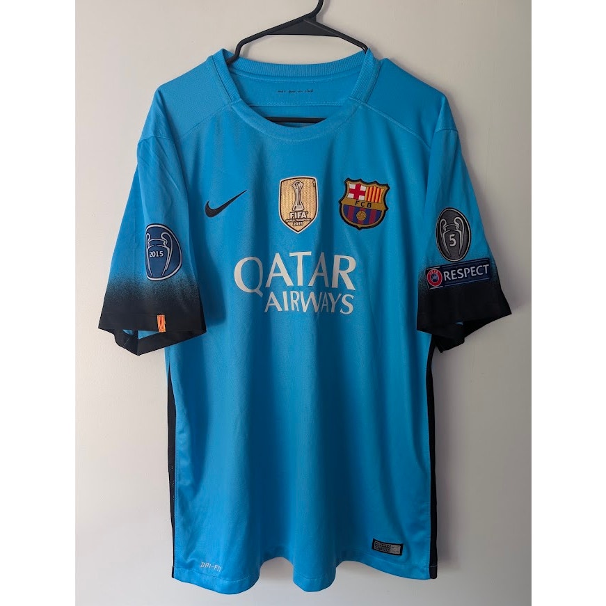 FC Barcelona 2015-16 Third Lionel Messi #10 Jersey Mens XL Nike UCL Fully Patched